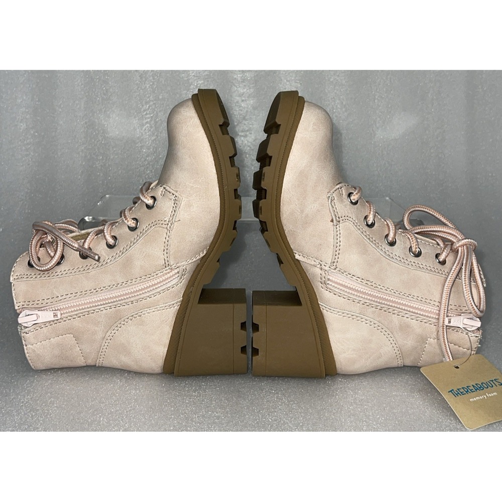 Therabouts Kinsley Pink Rhinestone Hiker Block Heel Boots Girls Size 11 NEW - Picture 12 of 16